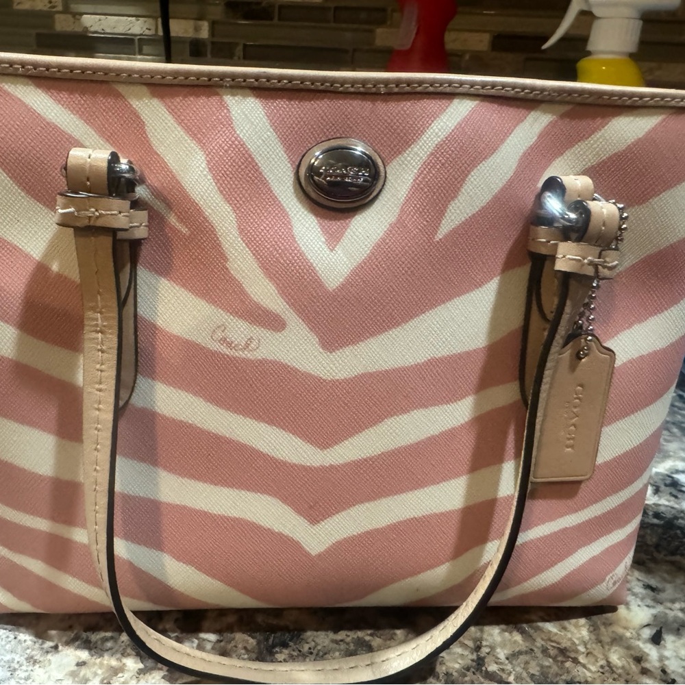 Small coach pink zebra purse